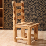 原生态原木餐椅柏木椅子全实木休闲椅餐厅靠背椅复古老式椅子家具