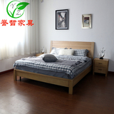 宜家定制水曲柳实木床1.8米储物双人床简约现代婚床北欧高箱上海
