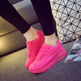 2015年秋款气垫内增高系带休闲运动鞋女士骚粉色单鞋学生青年拼色