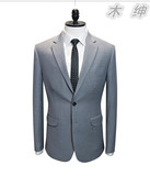 量身定制做高档男士式西服 蓝色结婚礼服 男士职业商务正装套装