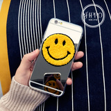 笑脸镜面苹果6s手机壳iphone6/plus保护套创意防摔超薄情侣潮透明