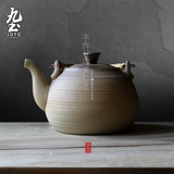 九土 茶道养生茶具酒精炉专用烧水壶竹提梁復古陶瓷泡黑茶煮茶壶