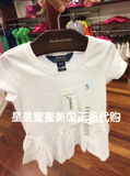 美国正品代购Polo Ralph Lauren拉夫劳伦女童宝宝裙边短袖T恤