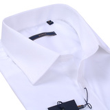 Romon/罗蒙衬衫男士长袖纯白色纯色商务休闲职业工装上班免烫衬衣
