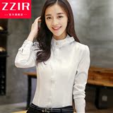 ZZIR2015秋冬季新款女装长袖女衬衫韩版蝴蝶结女衬衣上衣职业衬衫