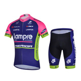 14蓝波粉色骑行服短袖套装男夏季 自行车服单车服 车队版骑行装备