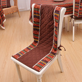 东南亚泰风椅垫条纹咖色餐桌椅坐垫棉麻布料实木坐椅垫靠背巾靠垫