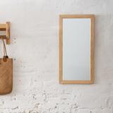 茵曼home现代简约环保实木橡木方形直角墙镜贴墙壁挂浴室镜化妆镜