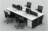深圳办公家具办公桌热卖新款简约黑白屏风员工位四人组合办公桌椅