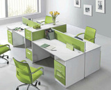 屏风隔断时尚电脑桌办公桌职员桌四人办公桌带高柜办公桌可定制