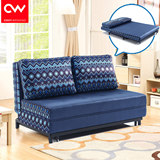 CW沙发床折叠可折叠1.5米1.8米1.2米双人实木布艺多功能小户型