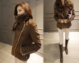 正品韩国代购Niponjjuya时尚气质加厚夹克女装棉外套修身纯色欧美
