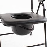 海山皮革坐便椅加粗加厚管大承重带桶可折叠坐厕凳马桶椅特价