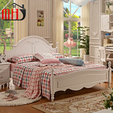 MHJ 韩式田园床1.8米双人床1.35米单人床实木床白色公主床高箱床