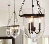 北欧个性创意玻璃吊灯设计师透明3头灯宜家简约餐桌玻璃灯罩吊灯