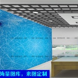 3d科技立体简约大型壁画客厅工装背景墙壁纸抽象线条个性动感曲线