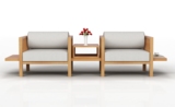 设计师新款 中式实木沙发组合 单人双人三人木质沙发床 禅意家具