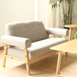 简约布艺小户型沙发北欧单人双人休闲时尚卧室沙发椅洽谈工作椅子