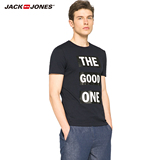 JackJones杰克琼斯夏装新品男士时尚印花纯棉短袖T恤E|216201064