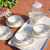 韩国田园陶瓷玻璃下午茶红茶欧式煮花茶茶具蜡烛加热花果茶壶套装