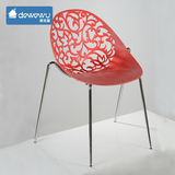 搭瓦屋艺术风格型金属大师家用时尚现代简约创意镂空塑料椅休闲