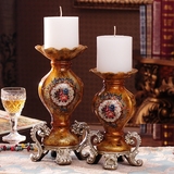 欧式复古烛台 创意浪漫西餐烛光晚餐餐桌摆件 高档美式家居装饰品