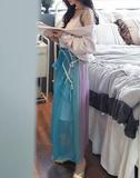 韩国代购2016春款3.14梦幻吊带双色渡假长款连衣裙+粉色夹克单买