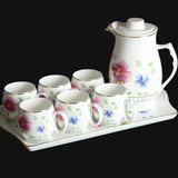 耐热家用陶瓷水具套装  创意凉水壶茶壶骨瓷杯具茶杯杯子水杯一套