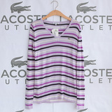 三折 Lacoste法国鳄鱼专柜正品代购女装条纹毛衣AF2385原价1550