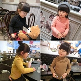 定制款韩版冬装 女童中小童宝宝T恤打底衫加绒半高领圆领百搭T恤