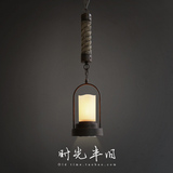 创意个性美式Loft工业风格复古小吊灯铁艺麻绳烛台酒吧吧台餐厅灯