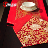古典中式回纹三五富贵花织锦桌旗布现代家居桌布茶几布艺饰品
