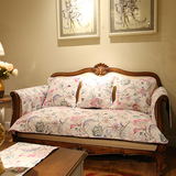 清新素雅美式沙发垫花朵全棉布艺沙发坐垫高档斜纹全棉沙发巾套罩