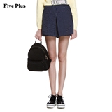 Five Plus2016新女春装时尚纯棉条纹阔腿高腰短裤裙裤2HL1062060