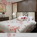 新中式床 1.8米双人床 新中式家具 样板房酒店会所卧室实木床组合