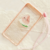 Sansan西瓜iphone6s保护套苹果6plus外套5s壳4s创意DIY挂绳手机壳