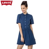Levi's李维斯女士深蓝色纯棉长袖牛仔连衣裙19286-0001