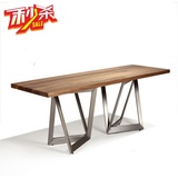 特价美式异形餐桌 创意复古办公桌会议桌做旧原木书桌写字台定做