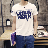 2016夏季新款韩版短袖T恤男士青年休闲上衣字母印花修身男装T恤潮