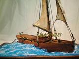 1/35 Flattie菲莱特独桅小帆船 木质船模套材 KS06