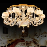 欧式客厅锌合金水晶吸顶灯吊灯LED 简约正品餐厅卧室奢华田园灯具