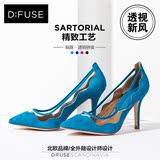 D:fuse迪芙斯新品羊皮尖头细高跟浅口单鞋女鞋DF43110016