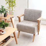 日式单个两人田园时尚木凳子韩式简易餐厅咖啡厅奶茶店布艺沙发椅