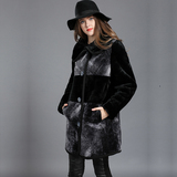2015冬新款澳洲美利奴羊皮毛一体女士中长款羊剪绒大衣真皮草外套