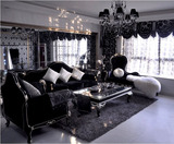 欧式沙发123组合 美式田园布艺贵妃沙发 小户型奢华客厅实木家具