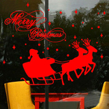圣诞节橱窗贴 新年贴纸装饰墙贴布置圣诞老人麋鹿雪花玻璃贴贴画