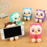 韩国创意手机座 桌面可爱猫头鹰懒人手机支架托架 多功能储蓄罐