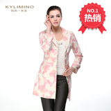 凯莉米洛  16年春季新款韩版修身甜美印花风衣女外套KF47165-1