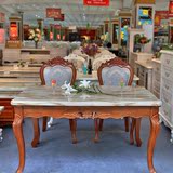 欧式大理石餐桌美式乡村风格6人餐桌椅组合高档餐桌厂家直销包邮
