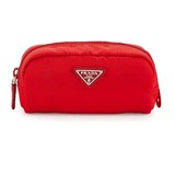 Prada女包美国正品代购普拉达2016红色尼龙小矩形化妆箱手拿包
